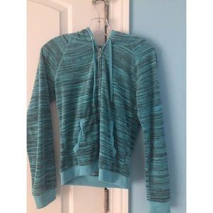 Juicy couture blue patterned zip up hoodie